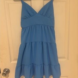 Altard State Blue Sleeveless Tiered Dress